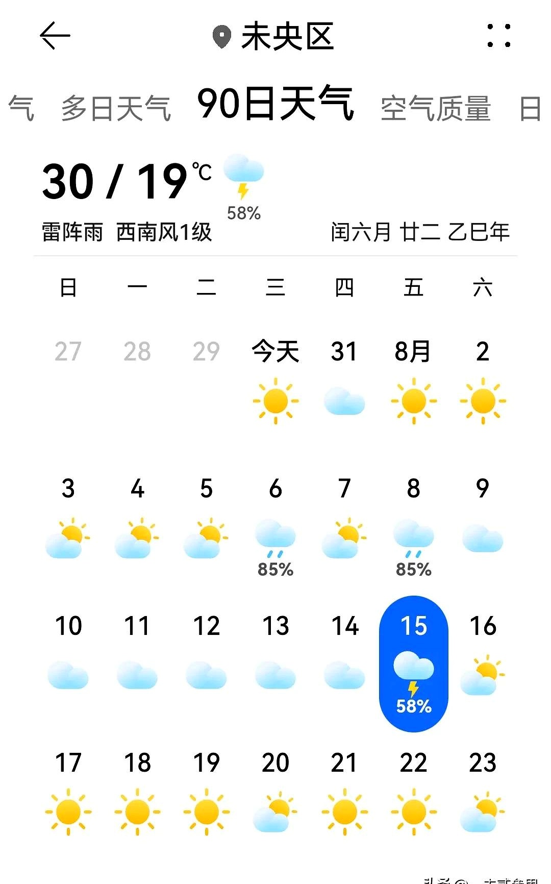 连续好几天40度的高温让西安人都不敢出门,早上一开门就是30度的