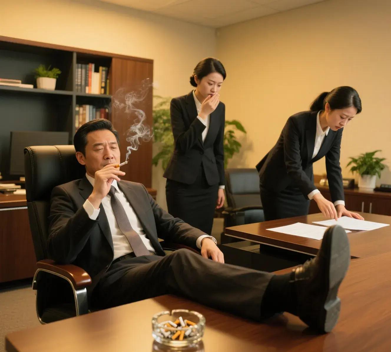 这就是典型的职场霸凌,二手烟霸凌.我不敢说,他们的下属更不敢说