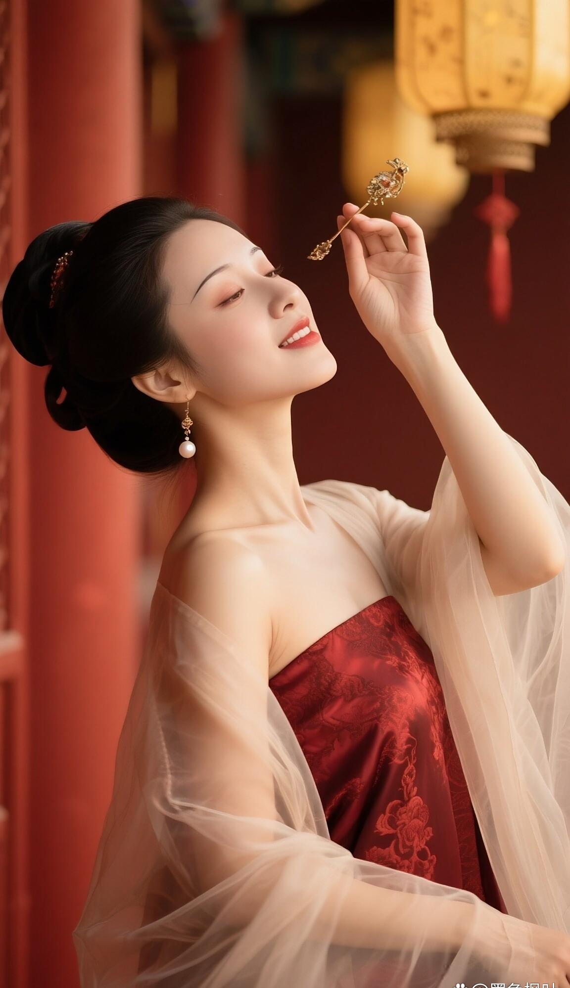 头上金步摇晃得轻巧,她凑近闻了闻,一股淡淡古方香