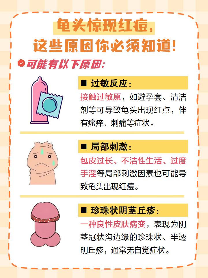 龟头出现红痘是一个常见的男性健康问题,可能由多种原因引起