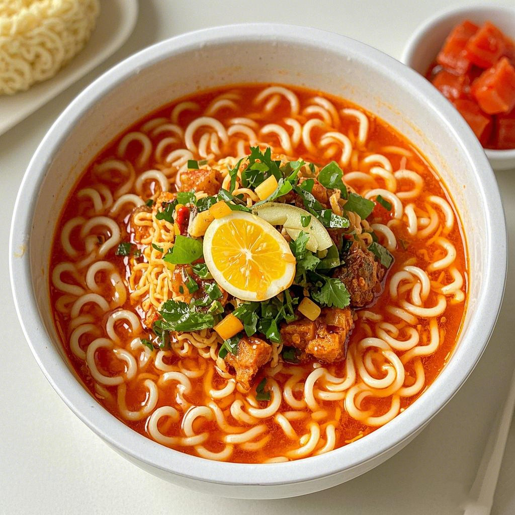 汤达人豚骨拉面煮方便面图片高清豚骨拉面图片汤达人酸酸辣辣豚骨面