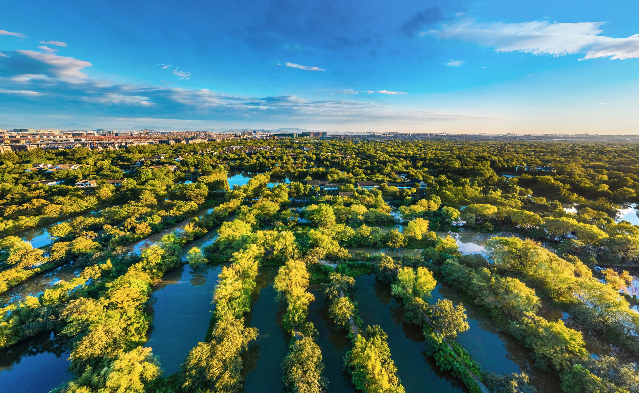 西溪湿地:蓝绿交织的城市绿肺  西溪湿地位于杭州市西部,是中国首个集