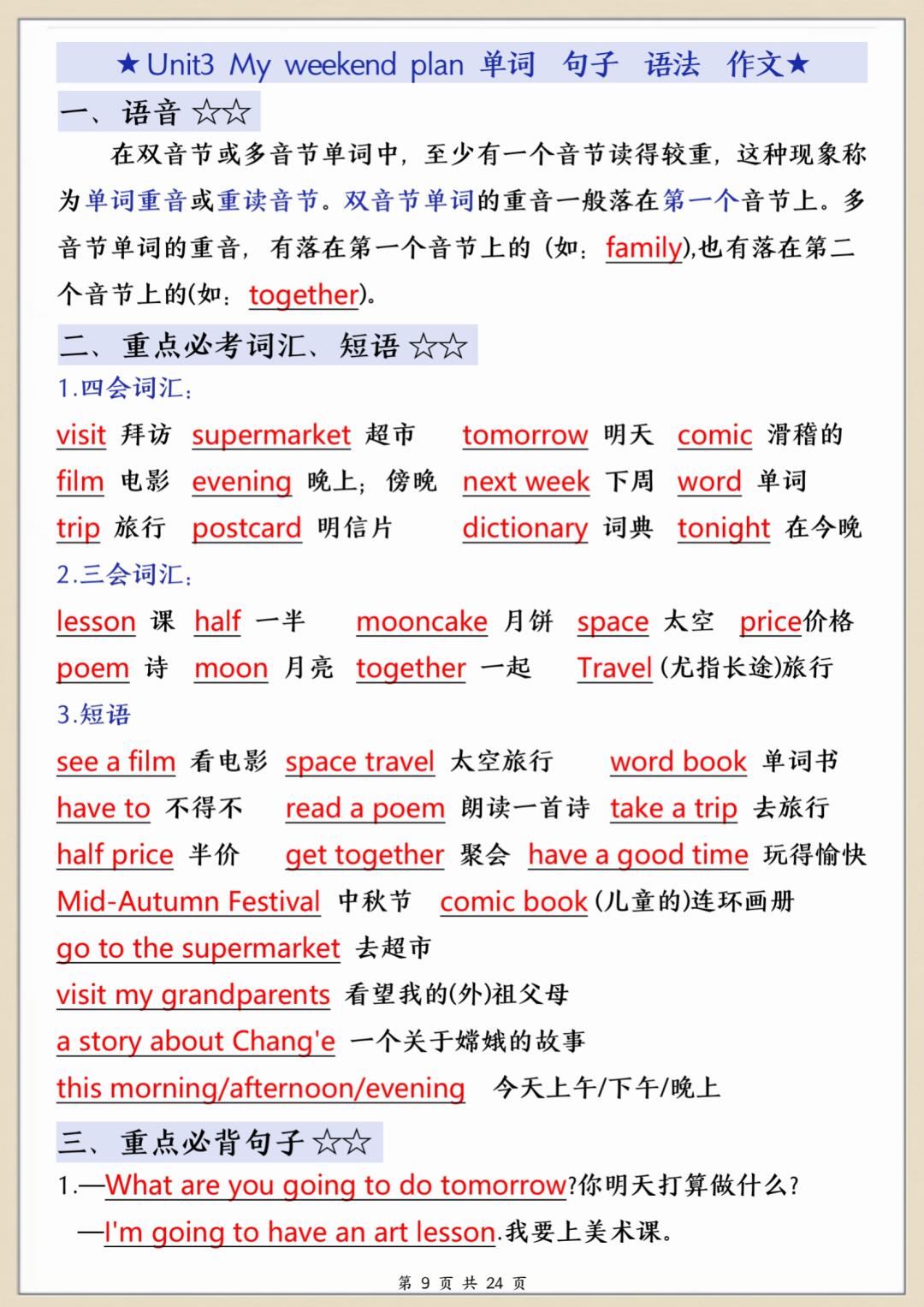 六年级衔接重点知识点汇总(英语)