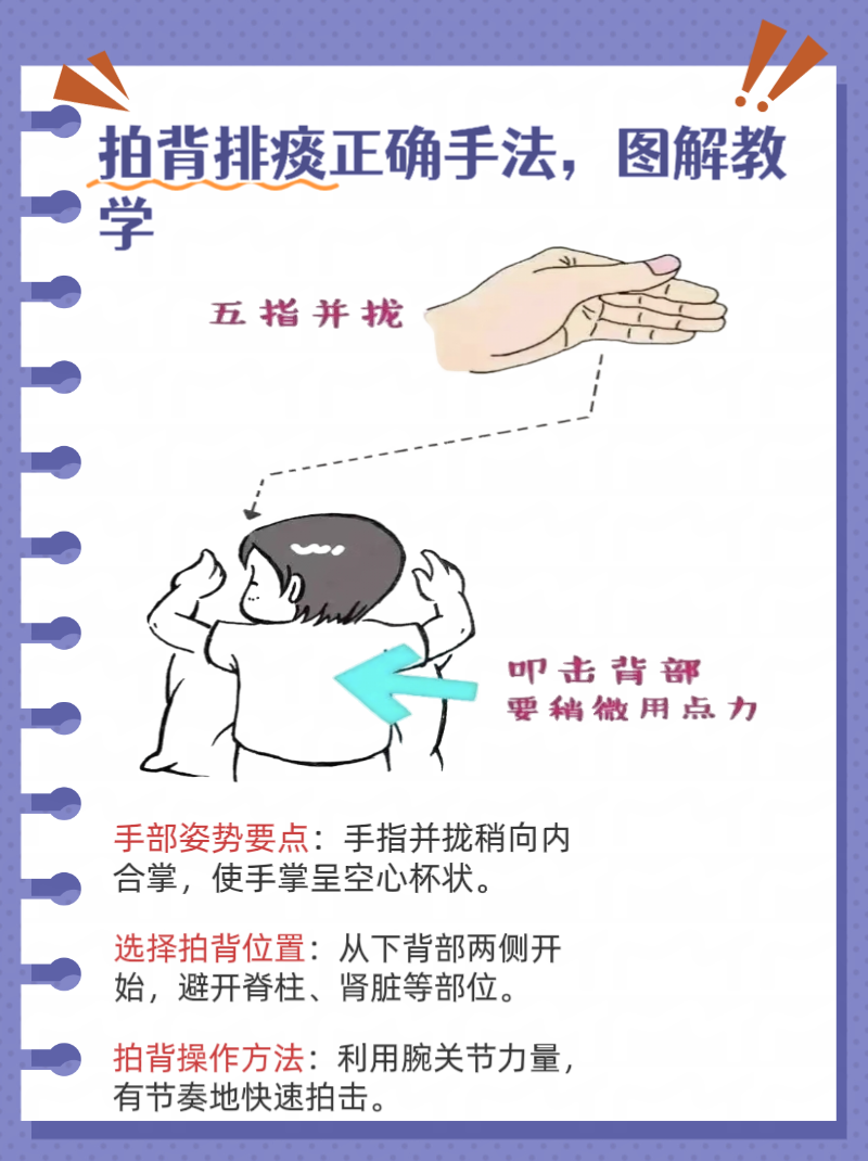拍背排痰正确手法,图解教学