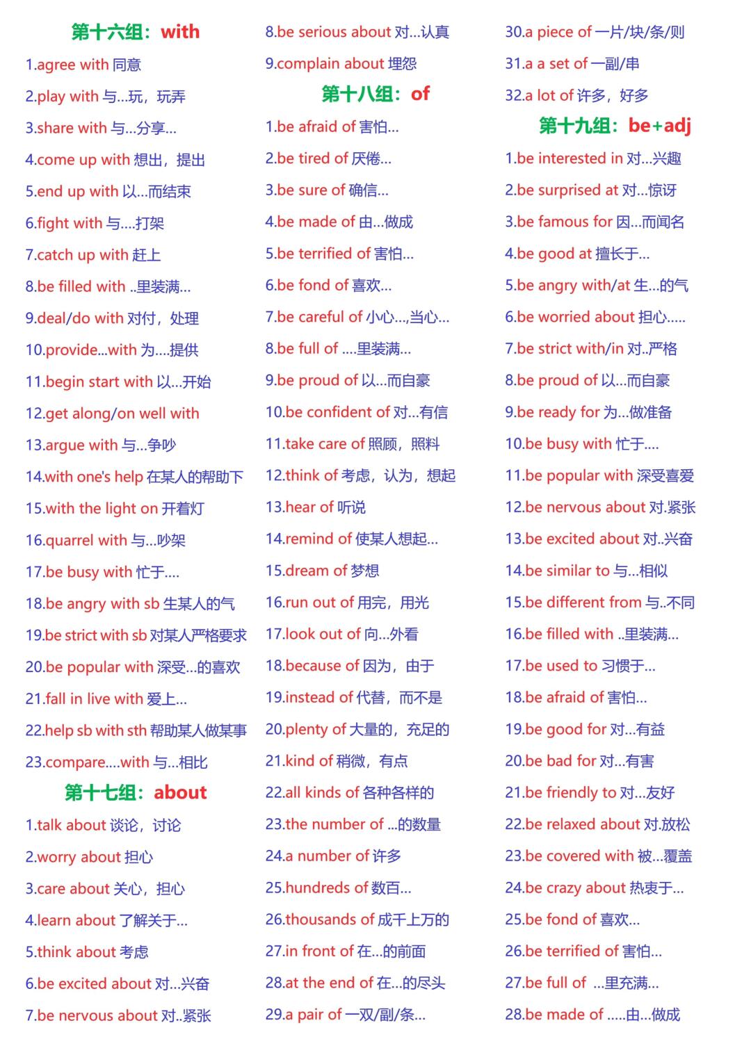 敲重点考前一定要背的重点短语