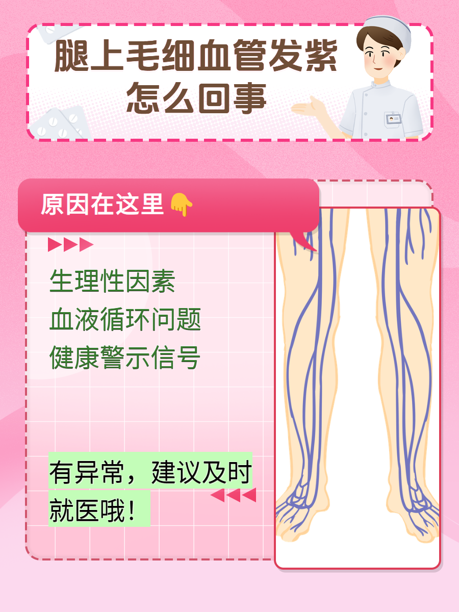 腿上毛细血管发紫怎么回事?