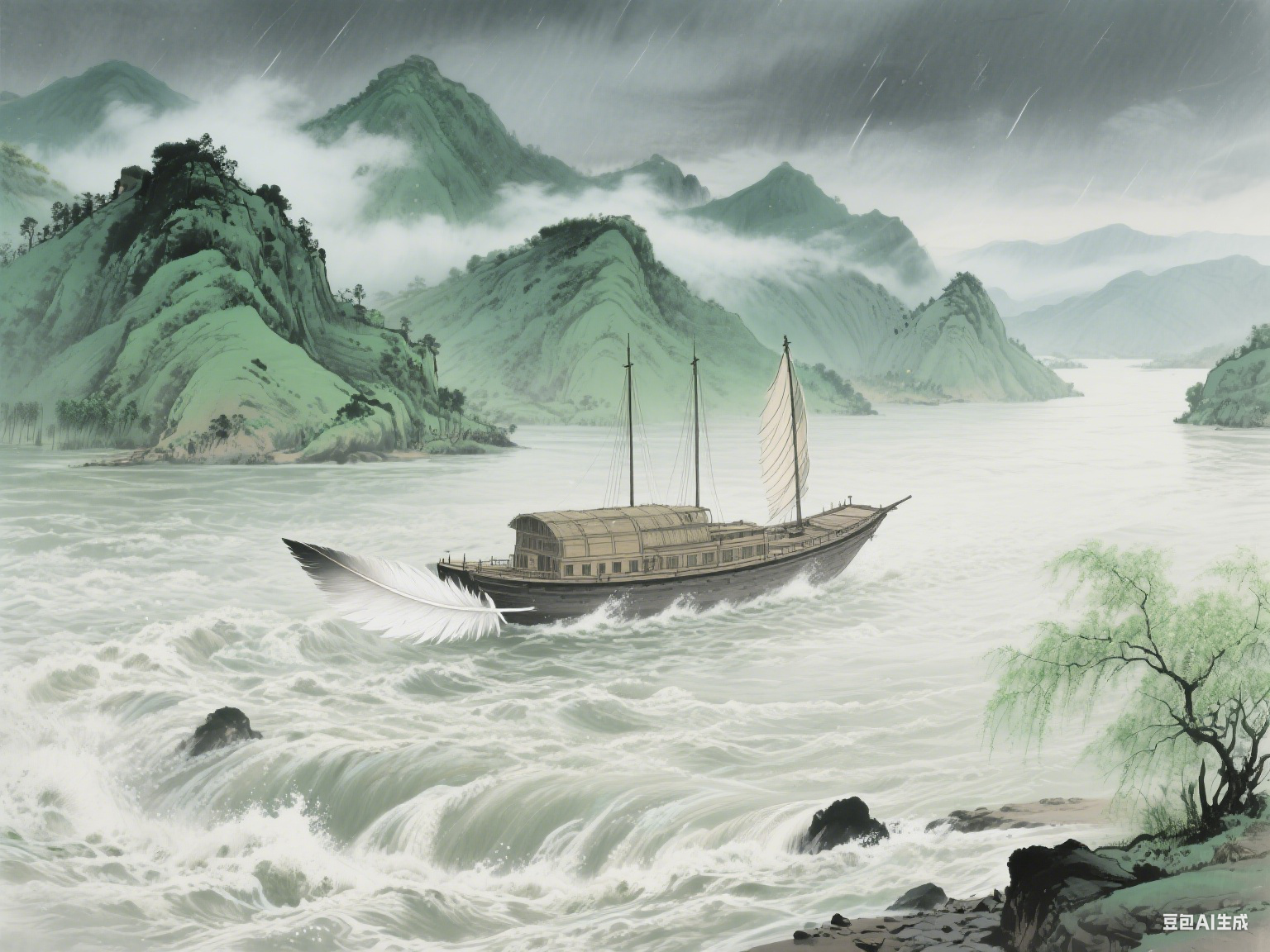 向来枉费推移力, 此日中流自在行