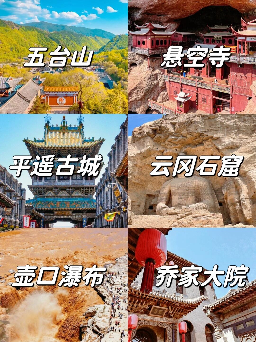 山西旅游分布: