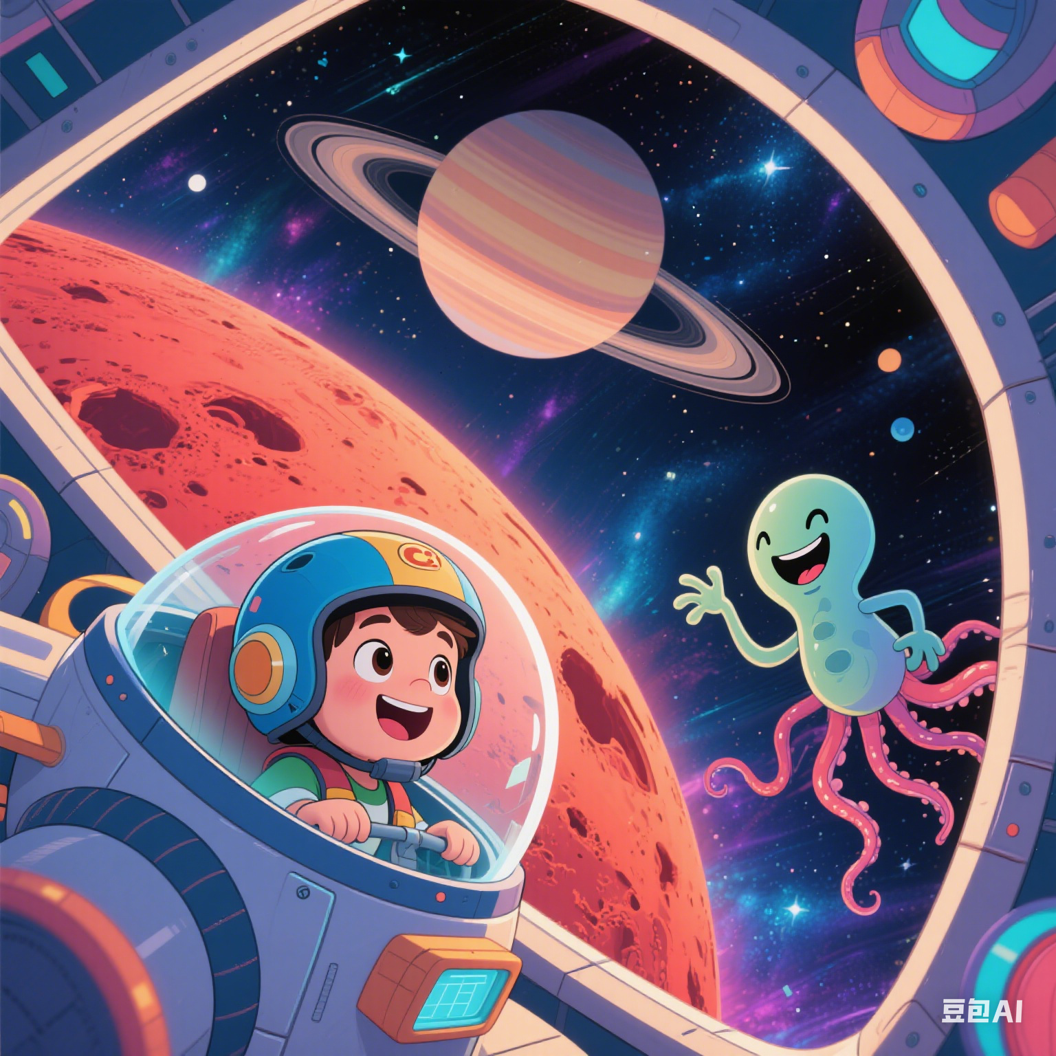 小男孩奇奇偶然得到一张神秘星际地图,他驾驶着自制的小飞船,穿梭在