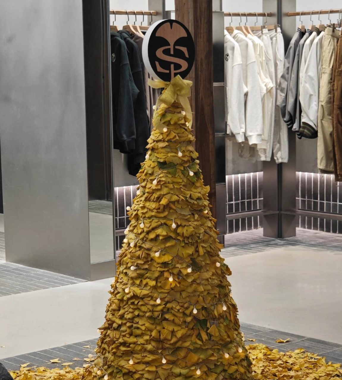 用银杏叶做的圣诞树,还挺好看的呢!