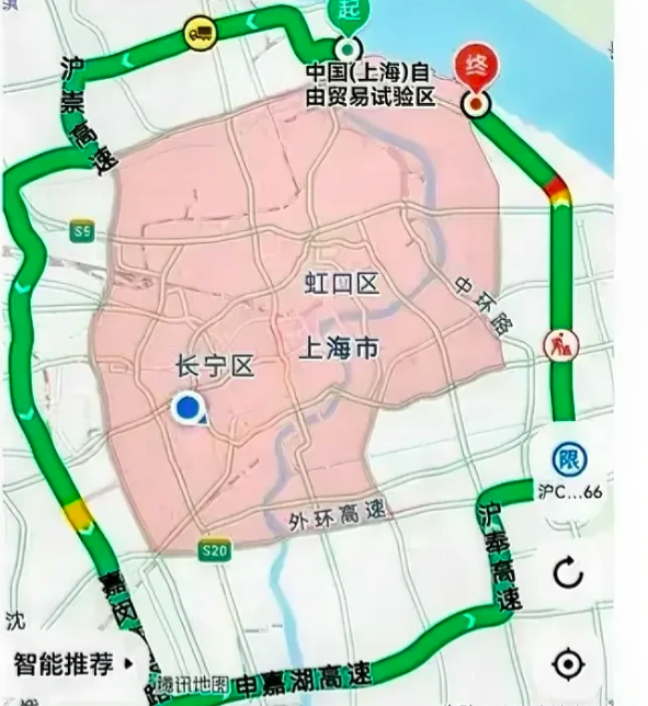 上海c牌限行区域图图片