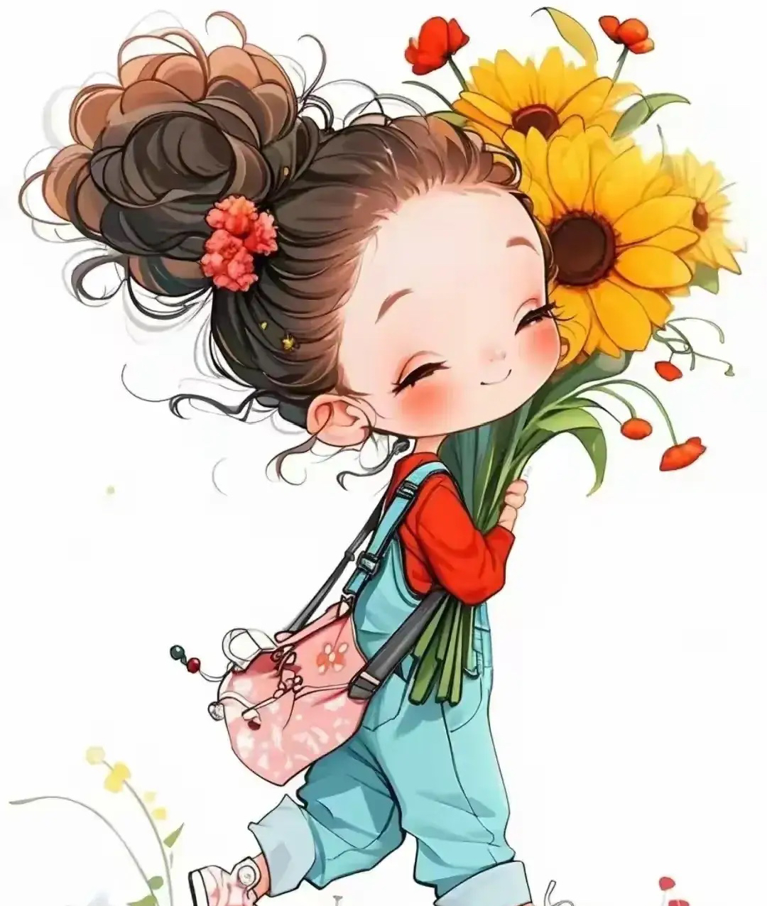 活要会,安全的活要写,一个漂亮的高清唯美的写头条的小丫头的卡通图片