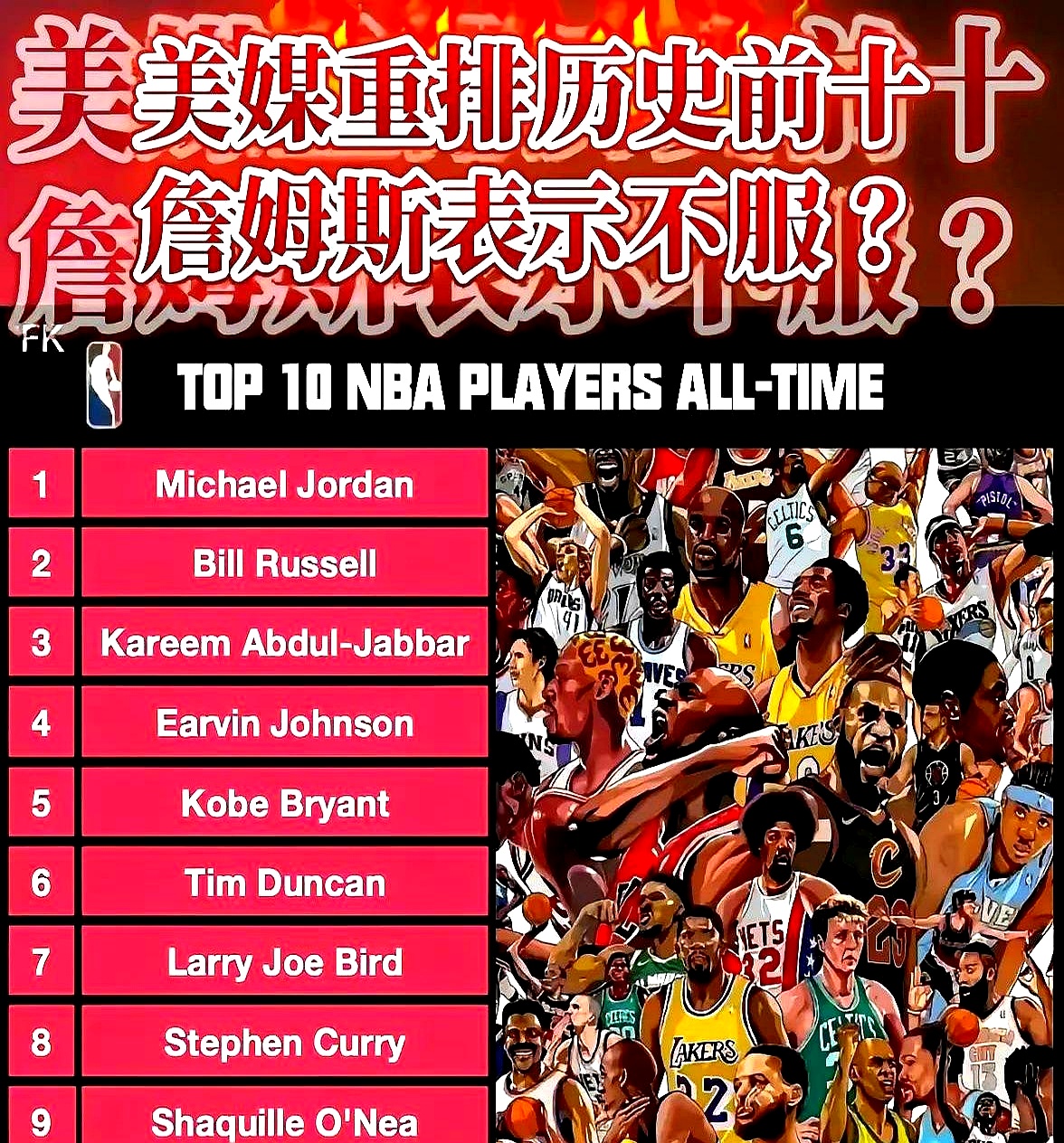 历史前十 名球员 美媒权威相关图片1