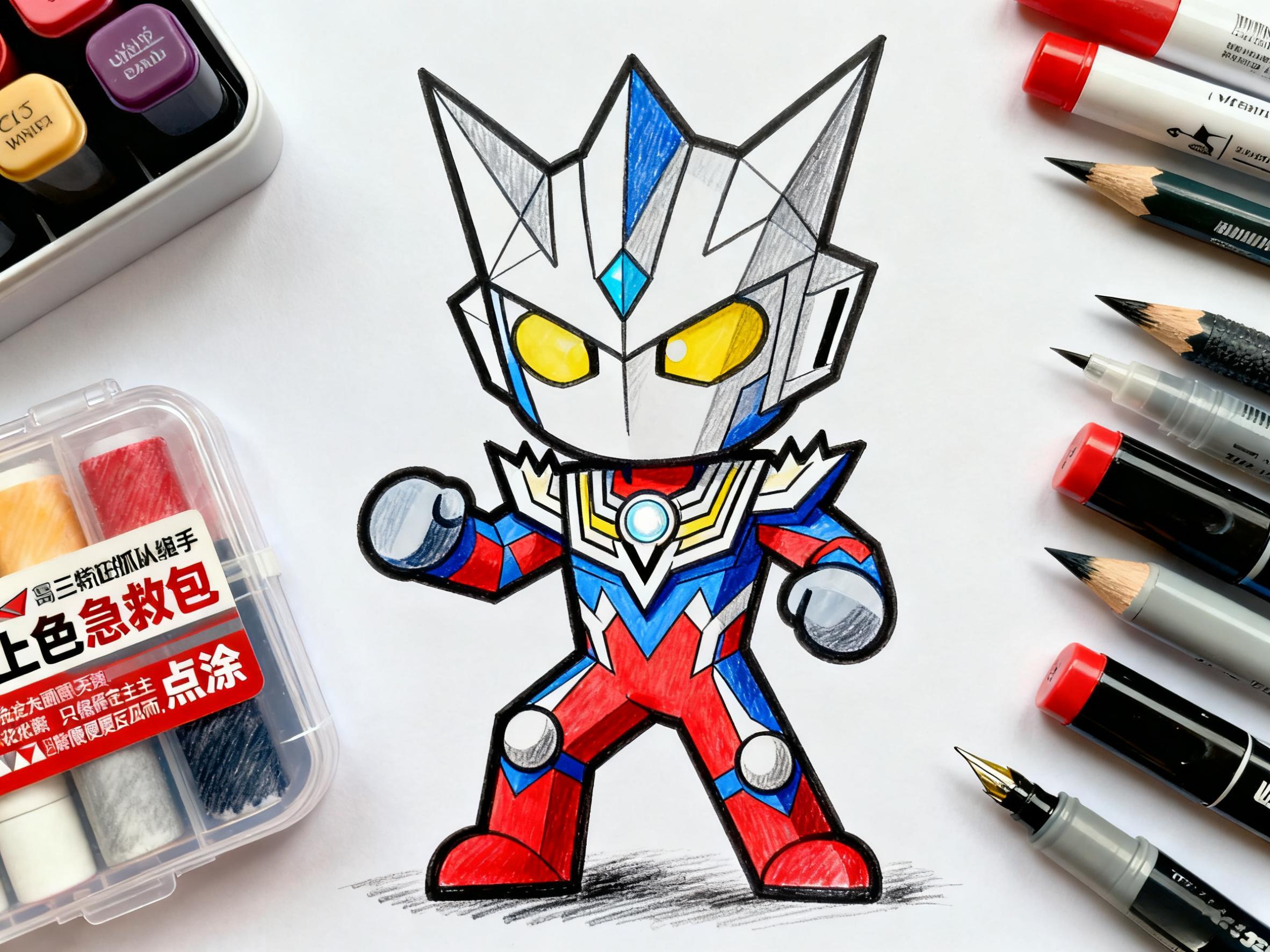 想画出帅气又简单的赛罗奥特曼,但总是觉得比例奇怪,细节太多画不完?