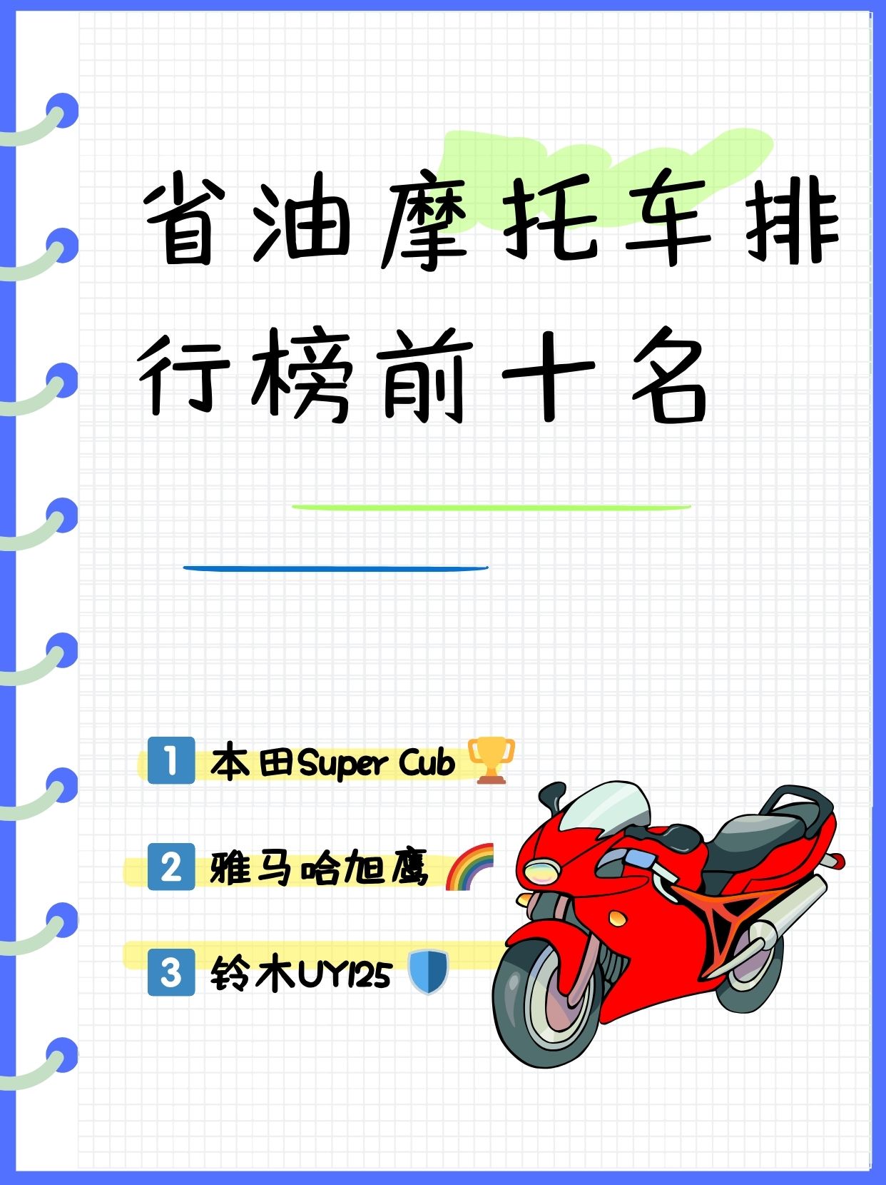 省油摩托车排行榜前十名