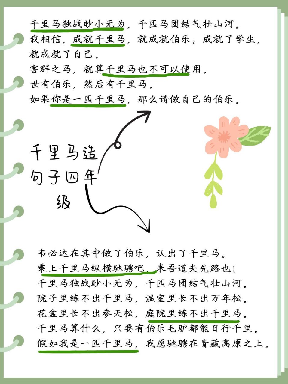 千里马造句:四年级语文练习  94 千里马的力量 千里马独战眇小无为