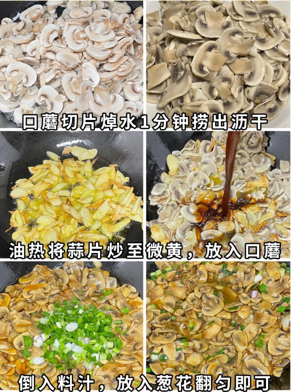 白蘑菇的家常做法  🌶️食材:白蘑菇 👩‍🍳做法: 1.