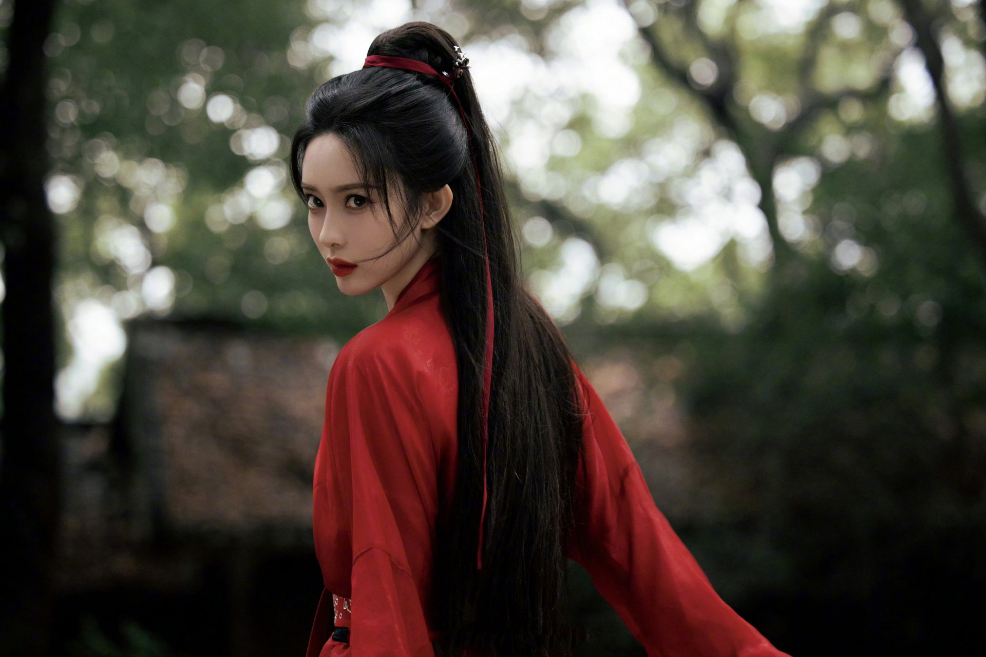 孟子义古风红衣女侠大片!