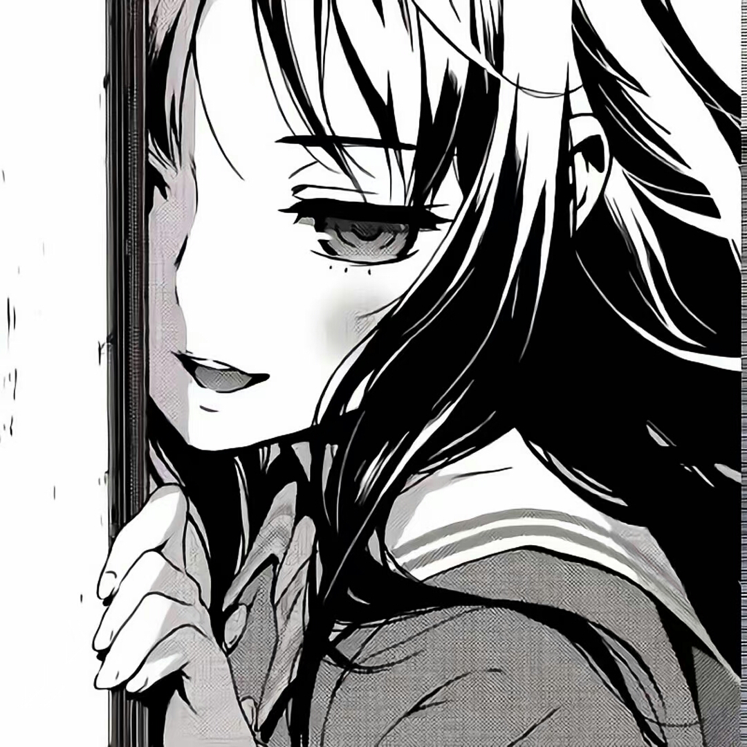 其他观漫画女孩脸上有缝线日漫黑白女鬼味阴湿日漫少女黑白女鬼味阴湿