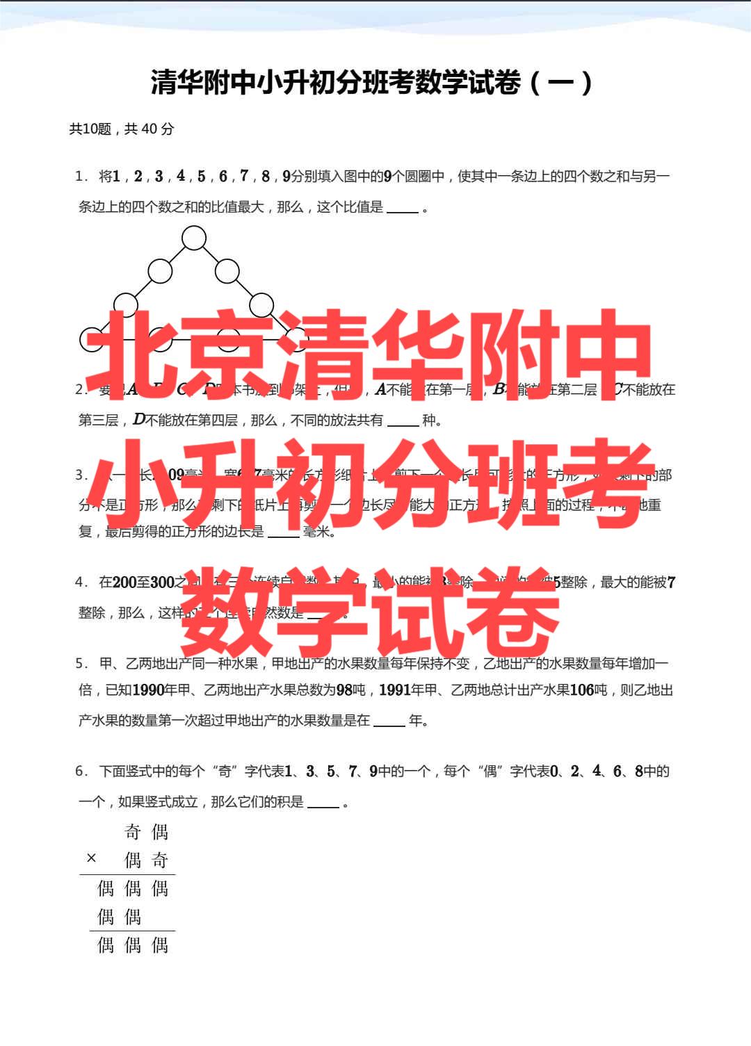 小升初分班考错题本模板(全科)(小升初分班考数学必考题型2021解决问题) 小升初分班考错题本模板(全科)(小升初分班考数学必考题型2021解决问题)