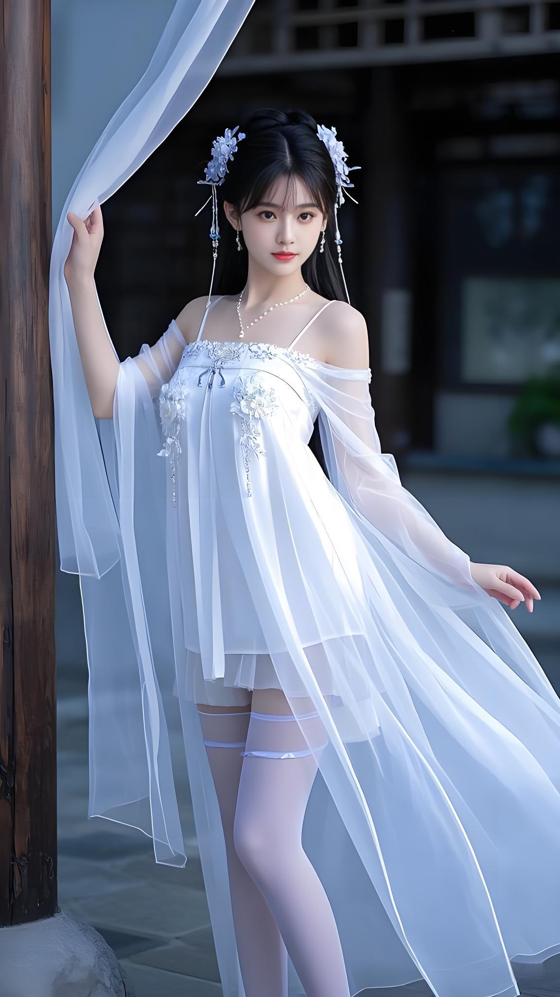 薄纱轻舞,美少女的古装造型,一眼万年#美女#