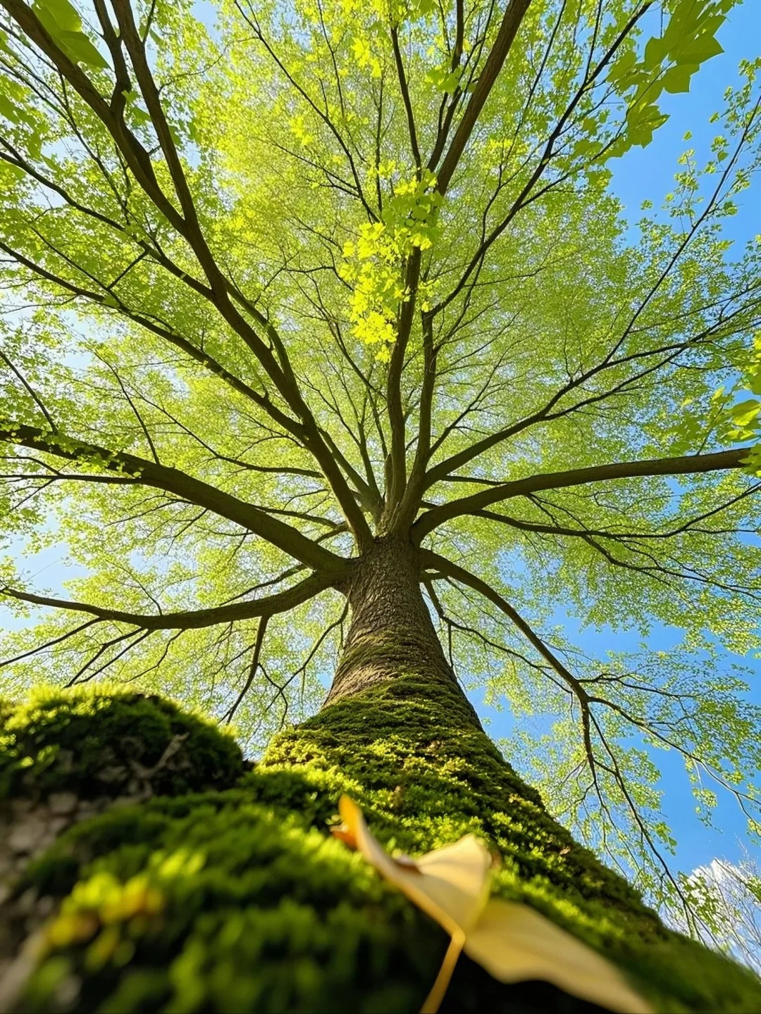 树的生命力# 站在树下,突然明白了什么是生命力 春天绿意盎然生机