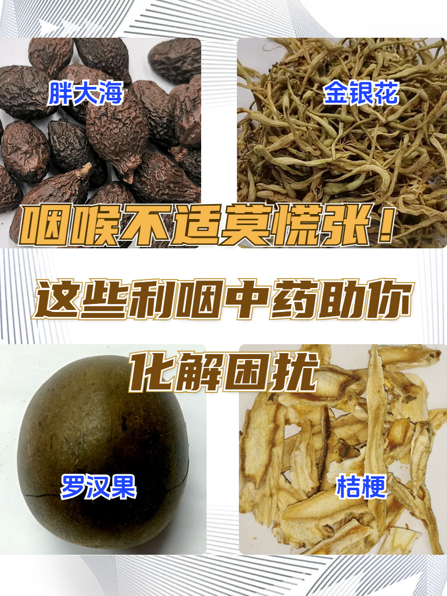 中药因其温和的调理作用和较少的副作用,常被用于缓解咽喉不适