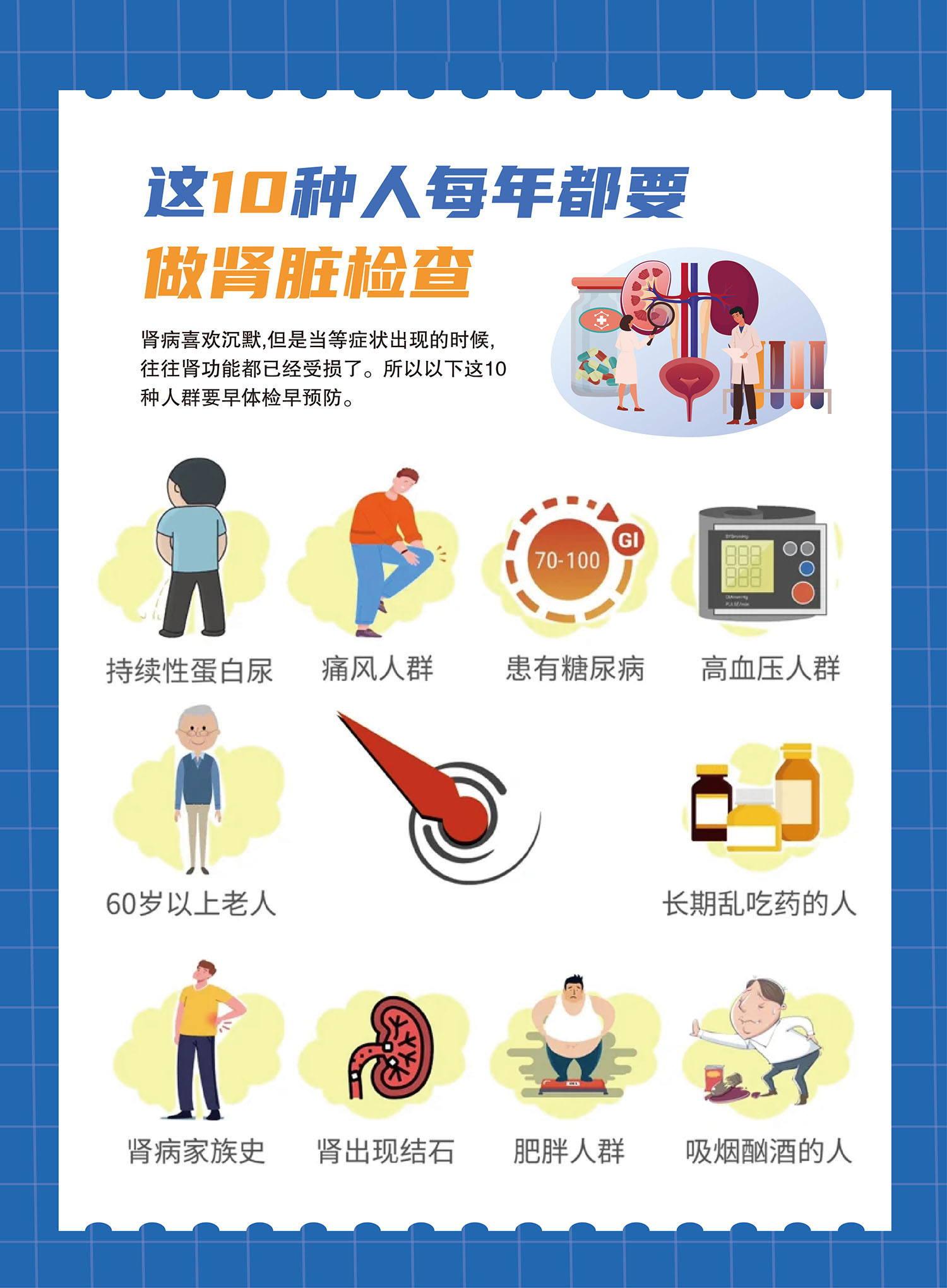 这10种人群每年都要做肾脏检查:详情附图片 肾病喜欢沉默,但是当等