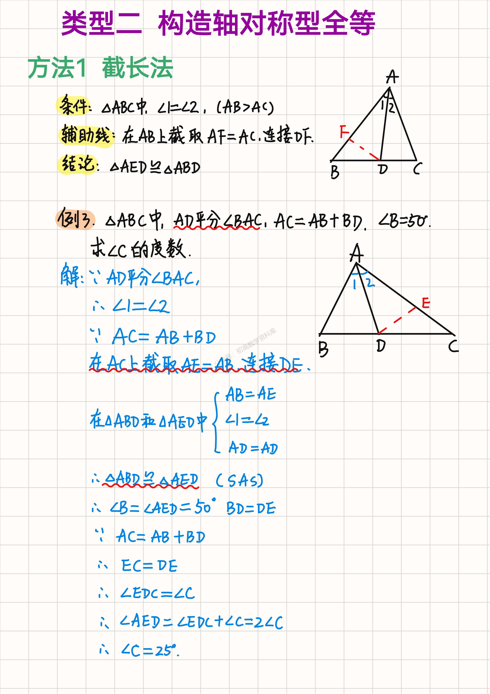 八上数学必背辅助线总结(初中二年级数学知识点总结)