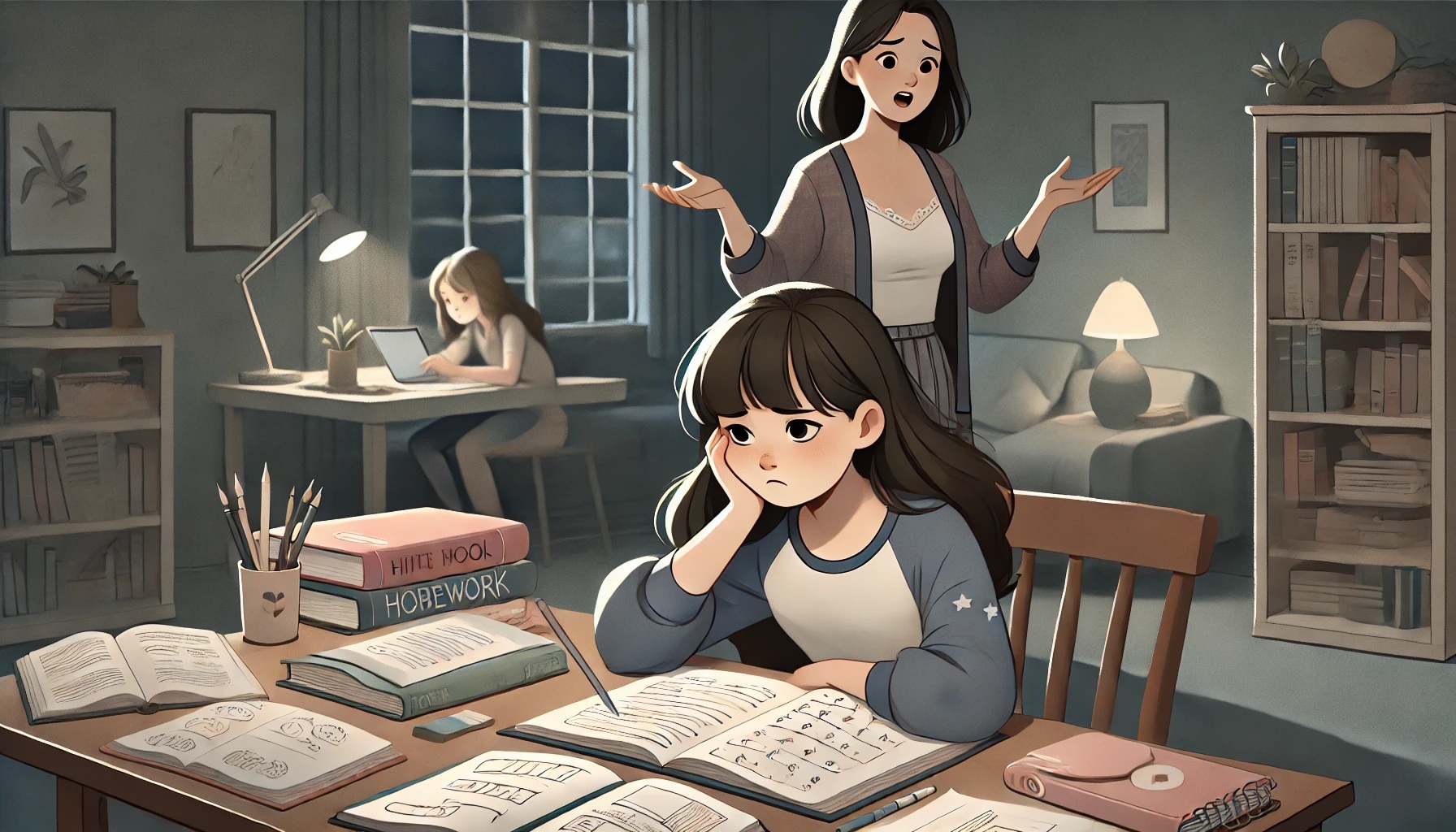 情志护理卡通良好家庭氛围营造的中学生图片卡通您是否也在深夜追剧时