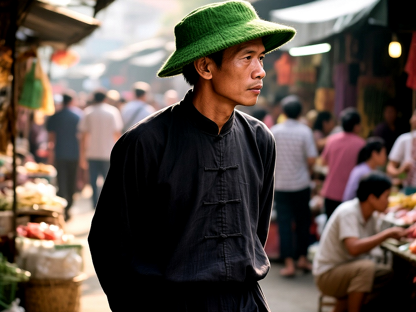 经过了解才知,这种帽子虽然是绿色的,但越南人并不忌惮