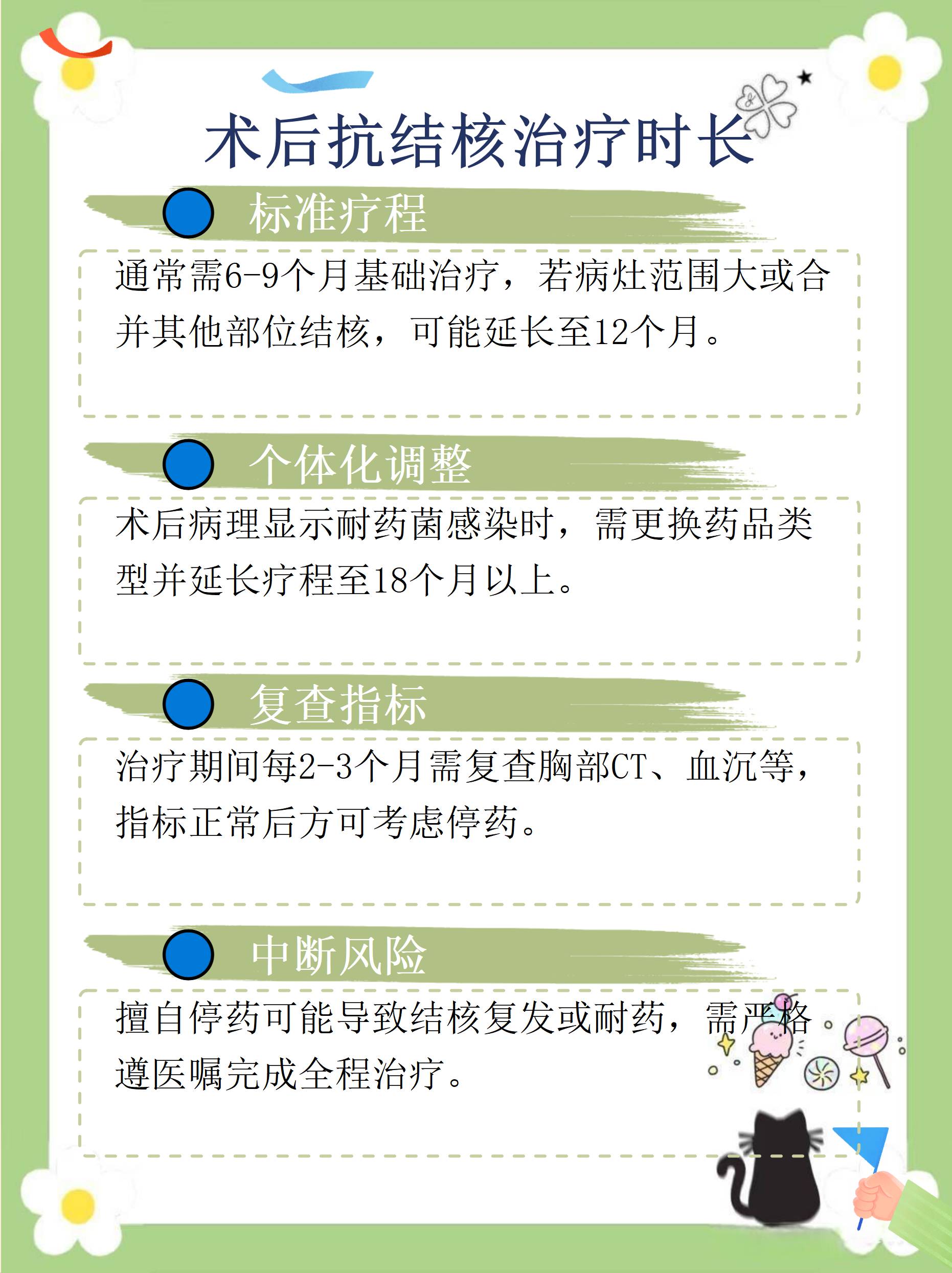 结核菌的休眠特性决定了治疗周期较长坚持规范用药才能避免复发