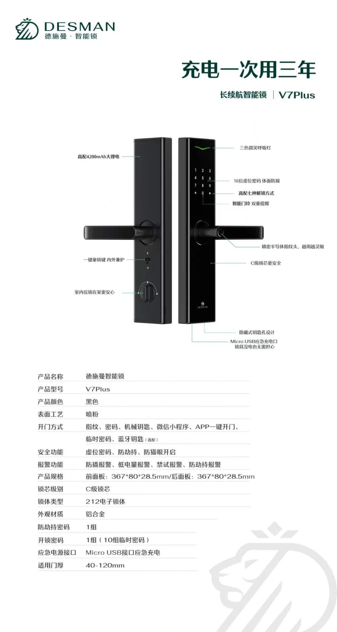 推荐类# 德施曼 v7plus半自动智能锁,一握即开～ 对智能锁不需要苟噜