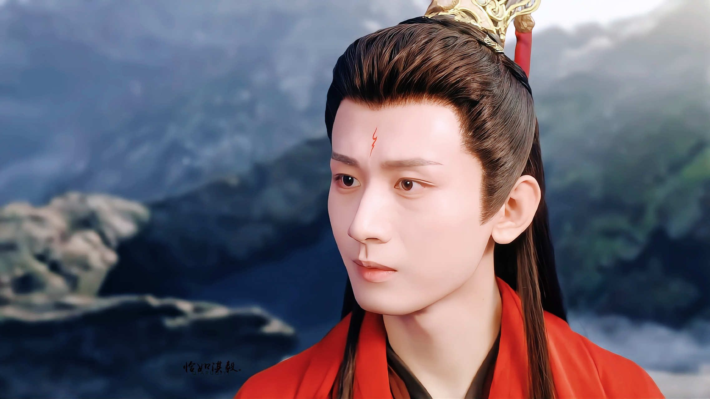 【成毅|沉香|应渊截修】  红衣俊逸古风扬,脉脉深情目里藏.