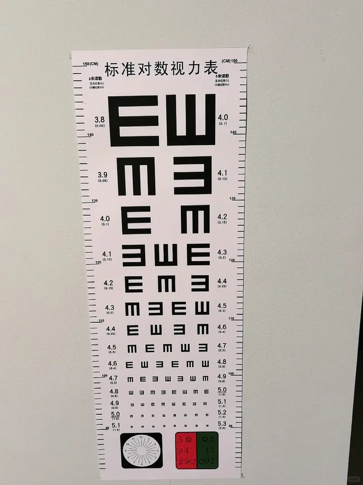 常见的有国际标准视力表,对数视力表等