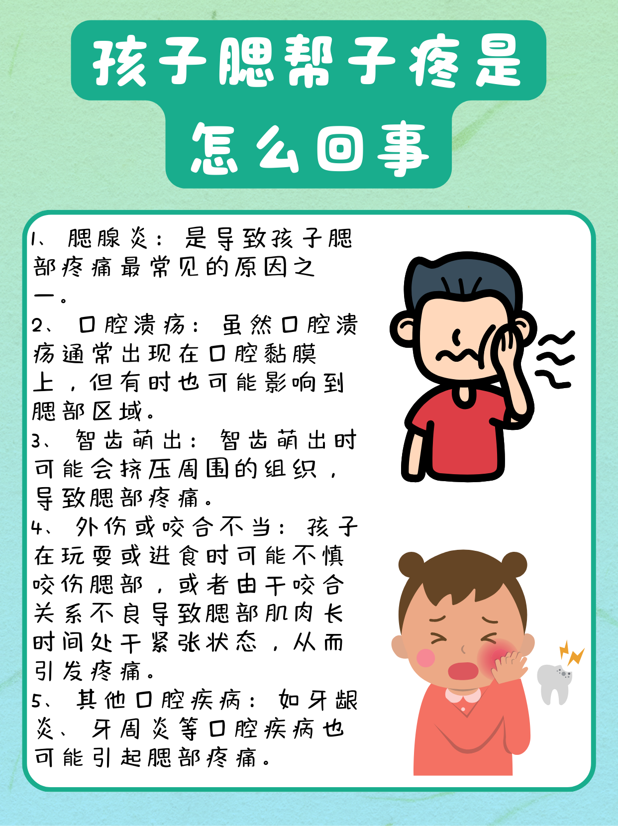 孩子腮帮子疼?医生揭秘可能的原因及应对策略