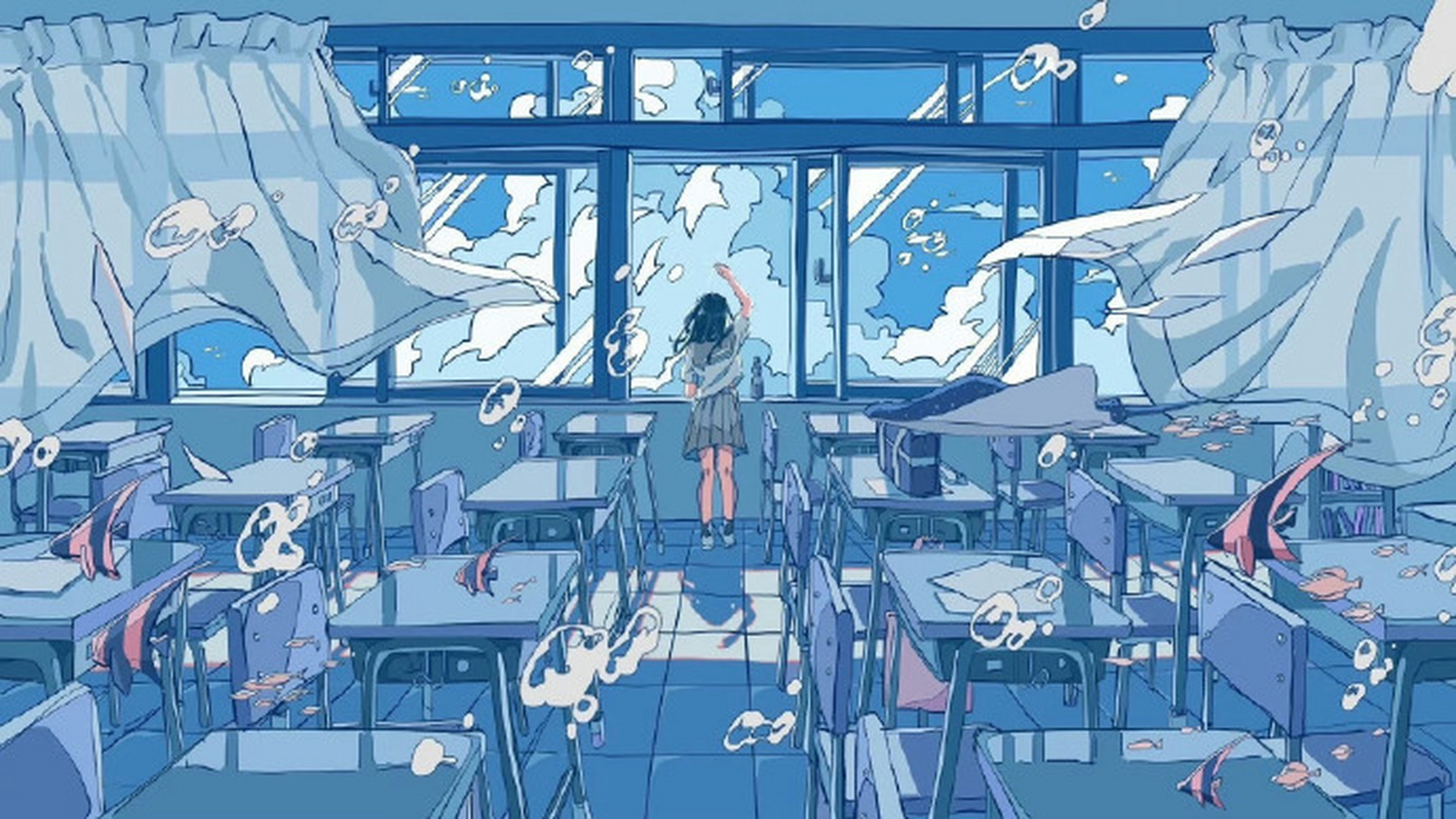 治愈系蓝色ipad电脑壁纸 97 #蓝色系壁纸# #电脑壁纸# #动态连更