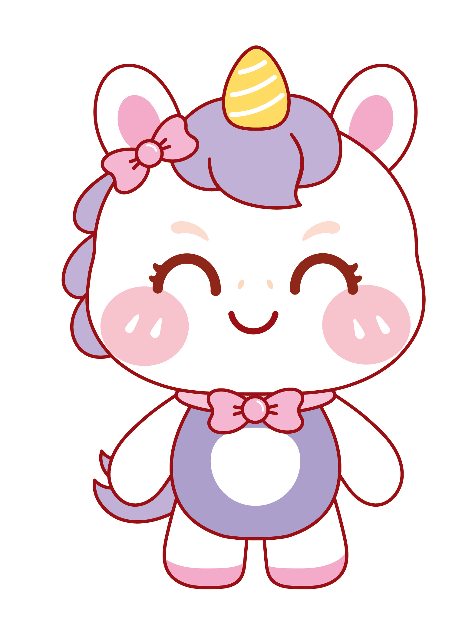 粉色马宝宝开心表情包卡通可爱小马驹马年插画吉祥物设计头像壁纸 #马