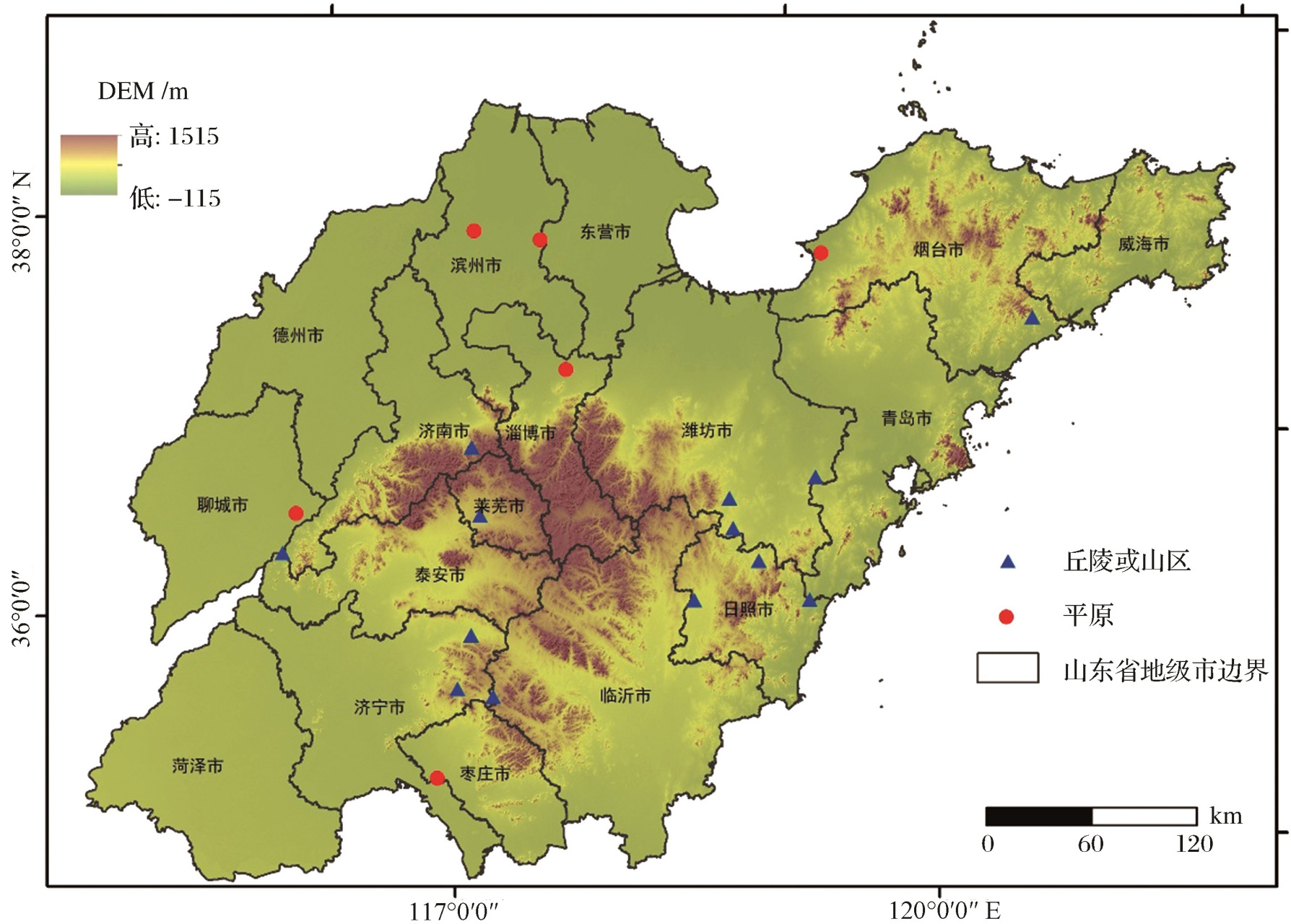 #动态连更挑战# 山东省地形图