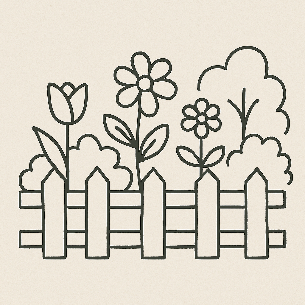 步骤 1:绘制篱笆的基础结构 从底部开始画出一个简单