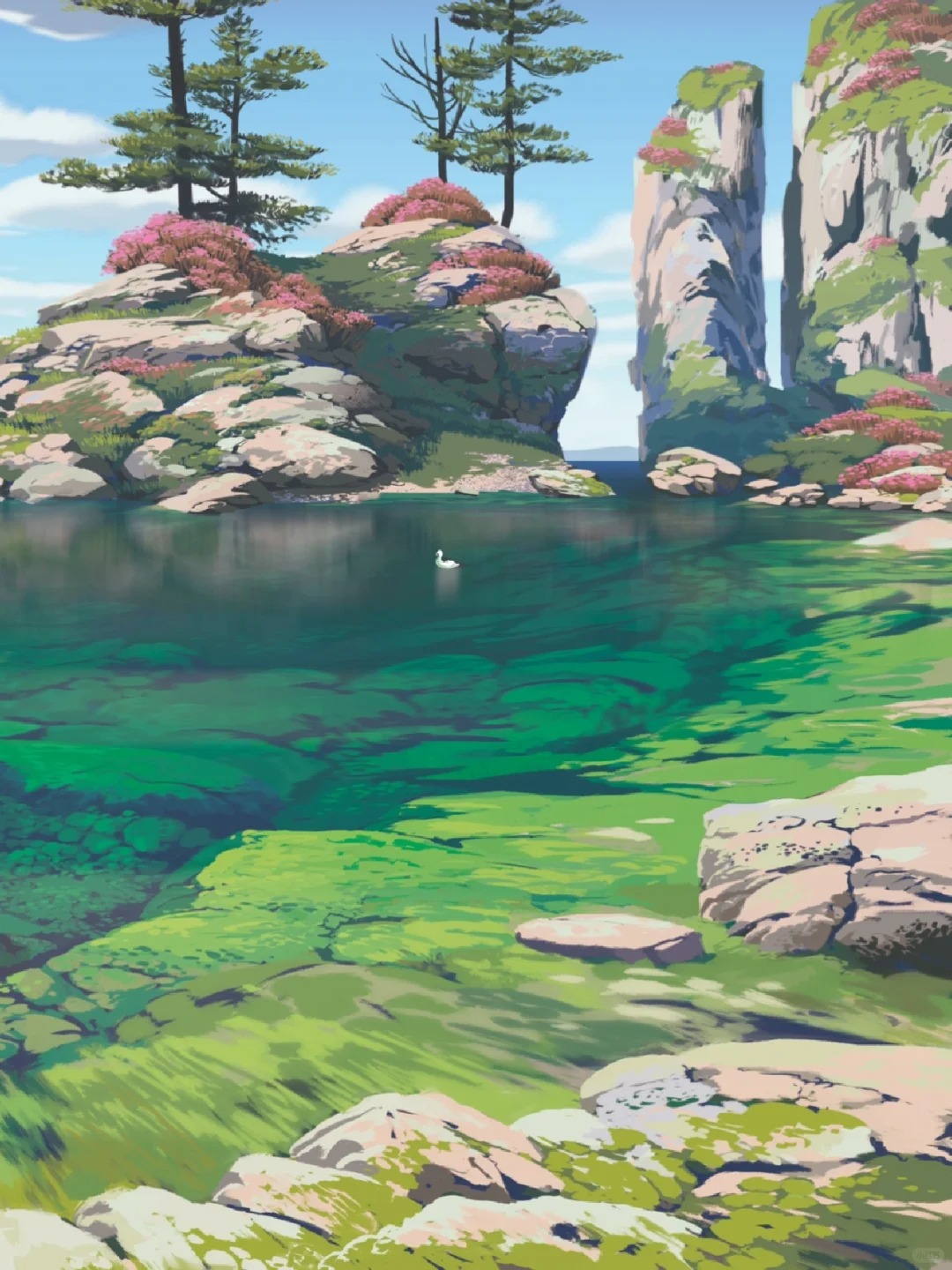 偶尔看到这种宫崎骏动画背景风格的场景,会有呼吸到清新空气的感觉