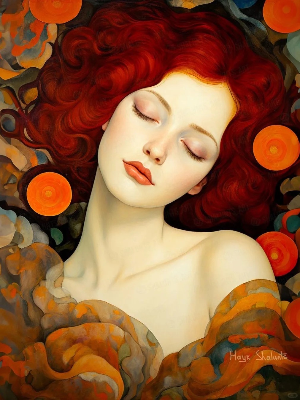 通过将女性面孔与大自然元素如树木相融合,女性敏感抽象美女抽象图