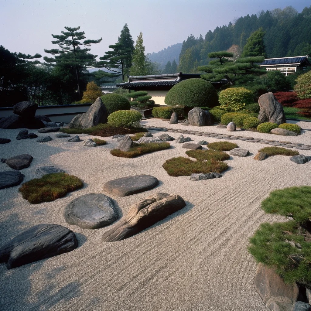 日本枯山水园林的代表作日本枯山水图片日本枯山水园林日本枯山水文化