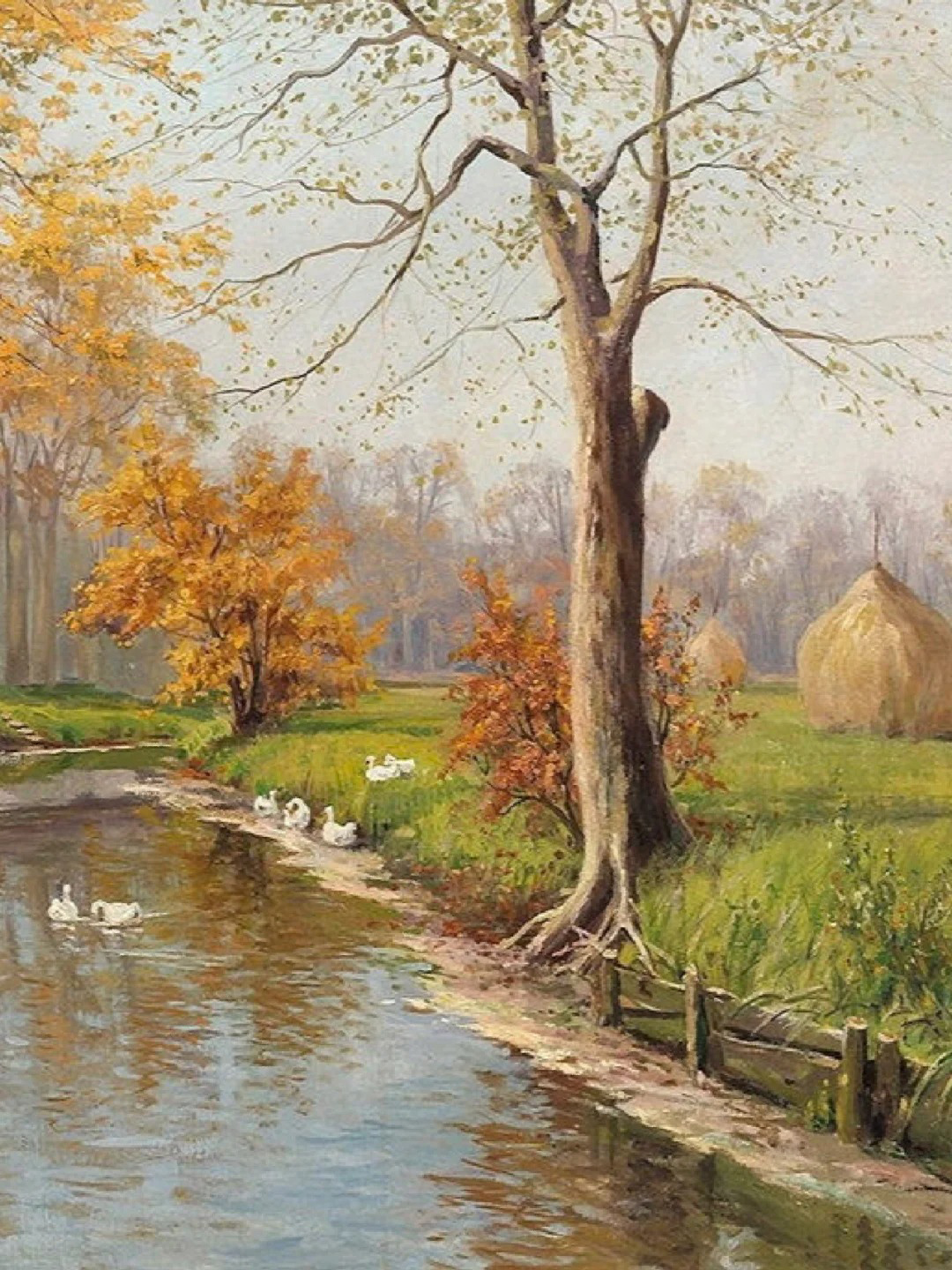 营造出宁静或神秘的氛围德国油画大师风景作品田园风景油画写实风景