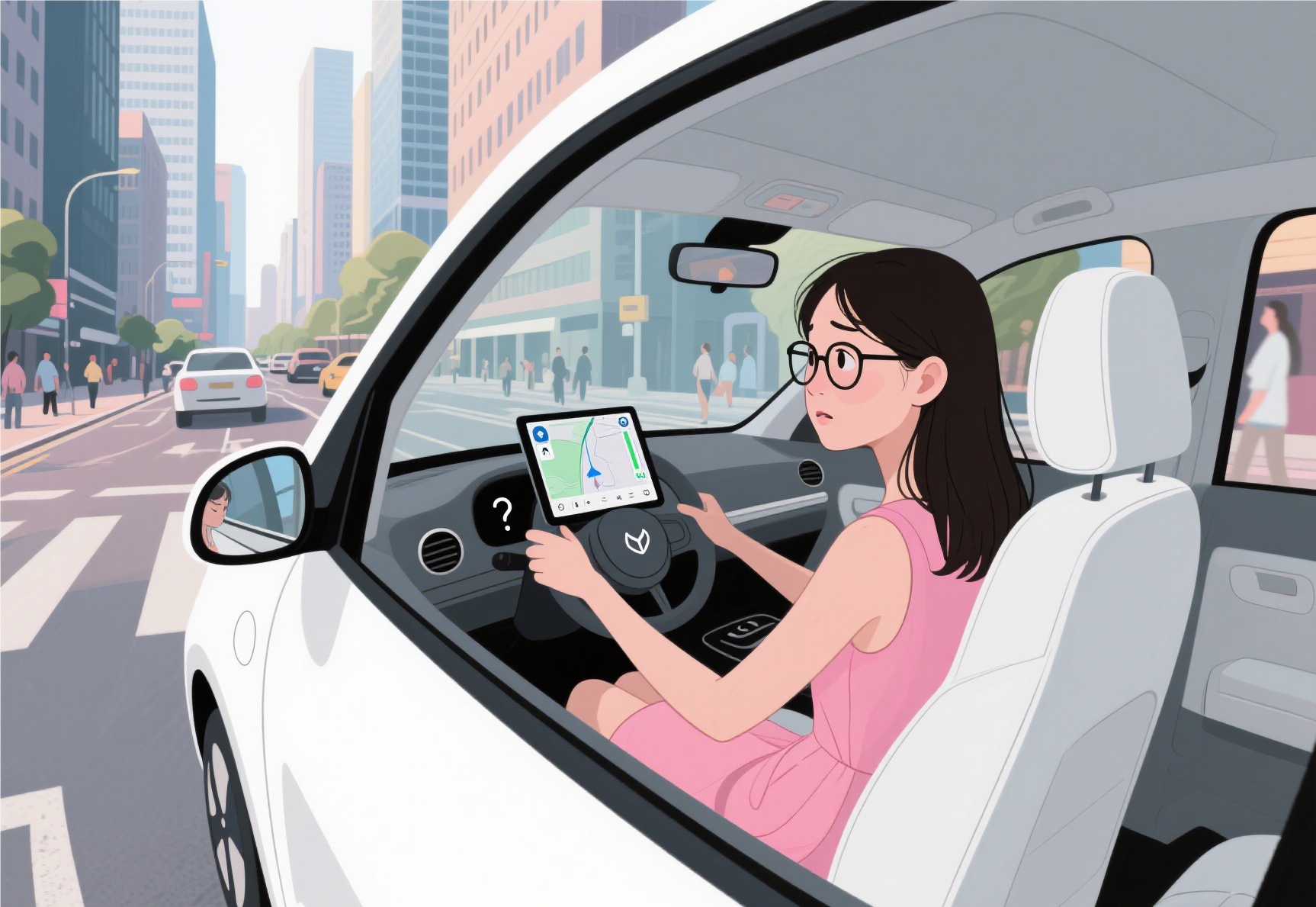 卡通图片女生驾车图片动漫图片大全女司机开车卡通图片姐姐开车卡通图