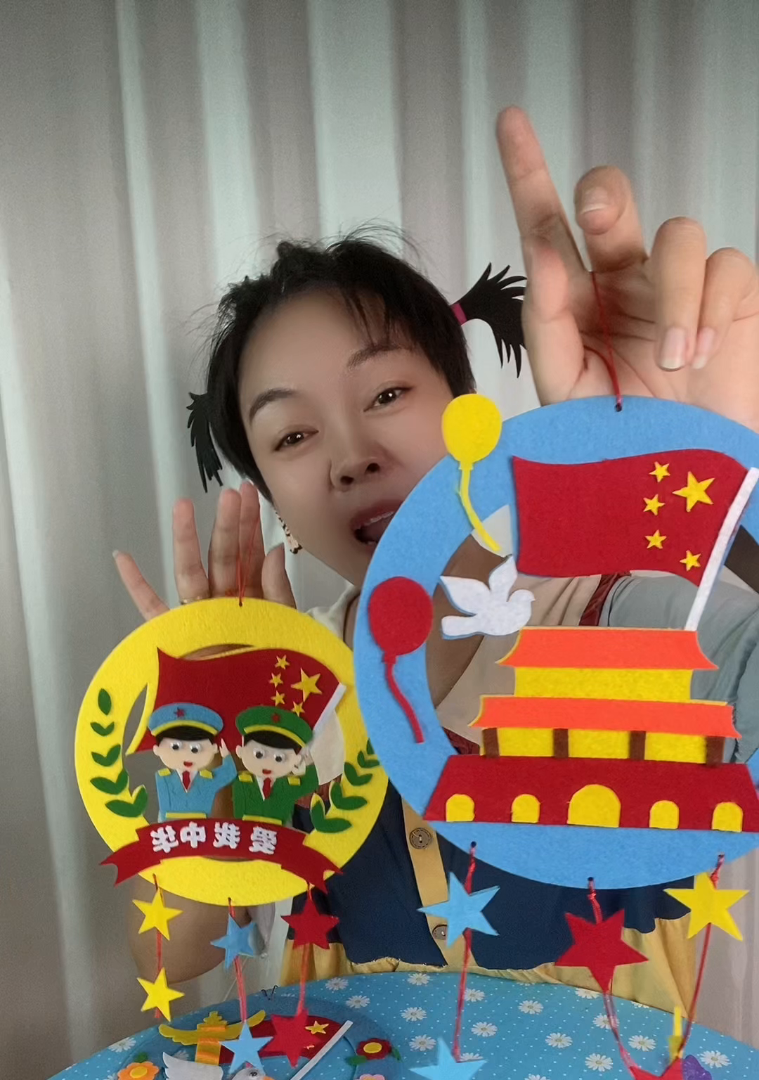 国庆节亲子活动:简单好玩的国庆贴画来了 2