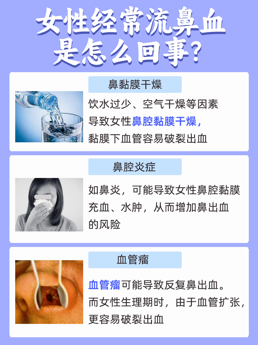 女性经常流鼻血,可能是哪些原因?