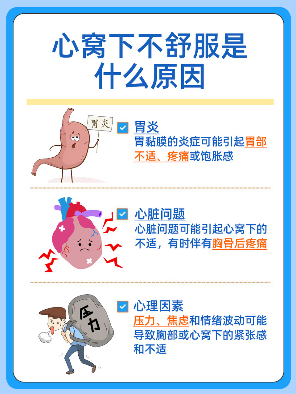 心窝下不适之谜:探索常见原因与应对策略�心窝下部的不适感可能