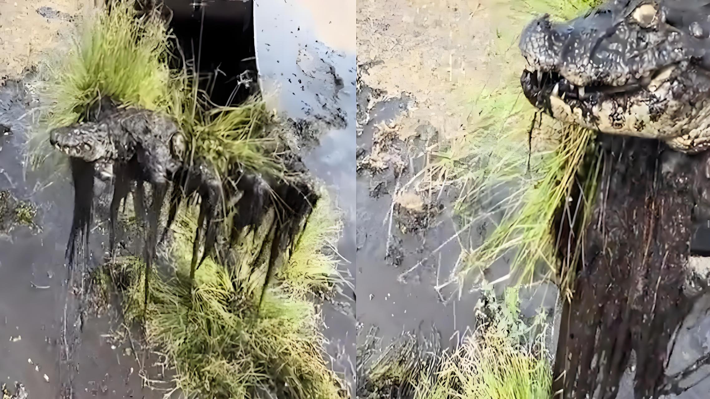 挖掘机师傅清理河道,意外发现"活化石"扬子鳄,现场视频惊呆网友!