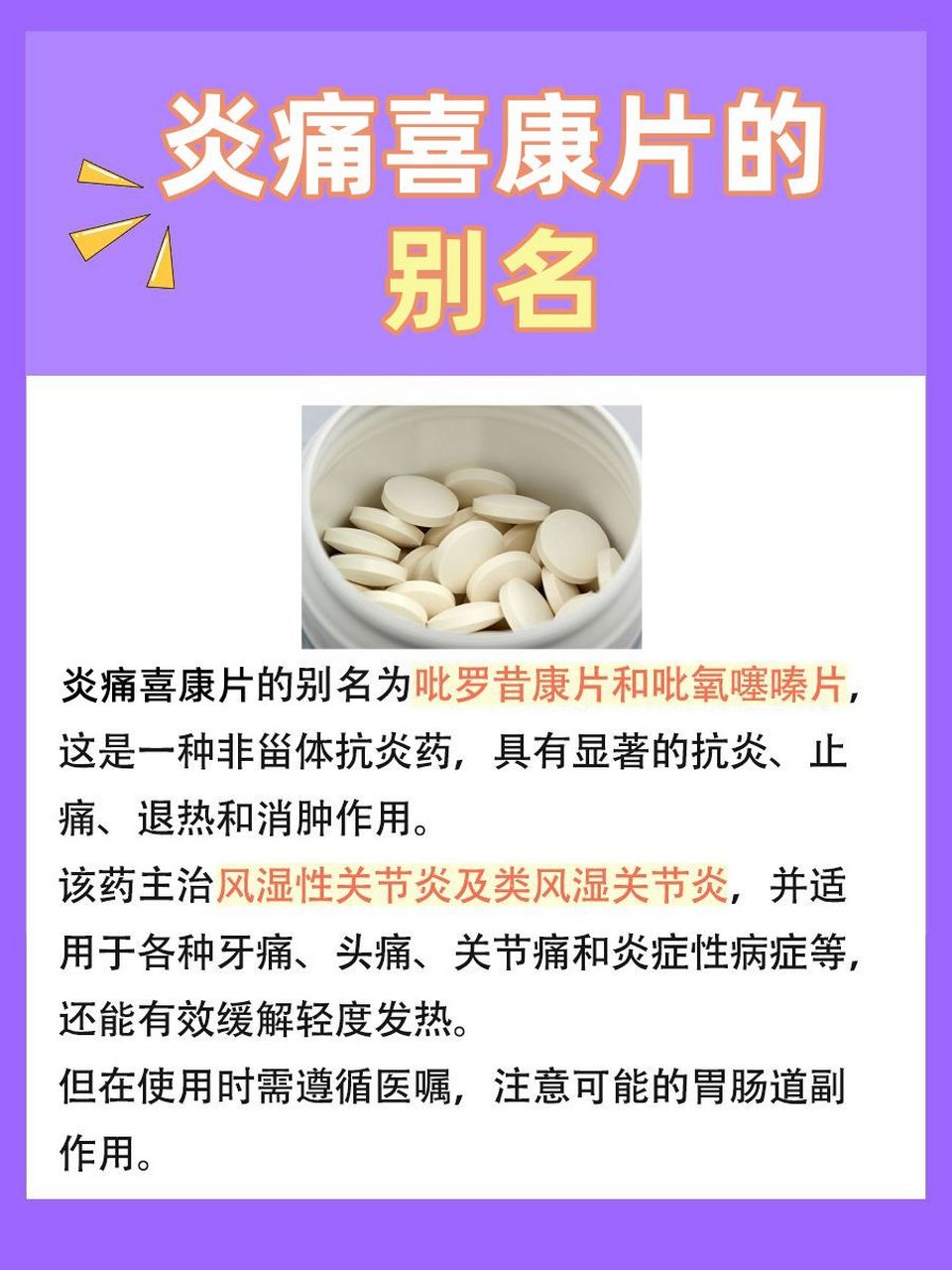 炎痛喜康片别名大揭秘,你了解多少?